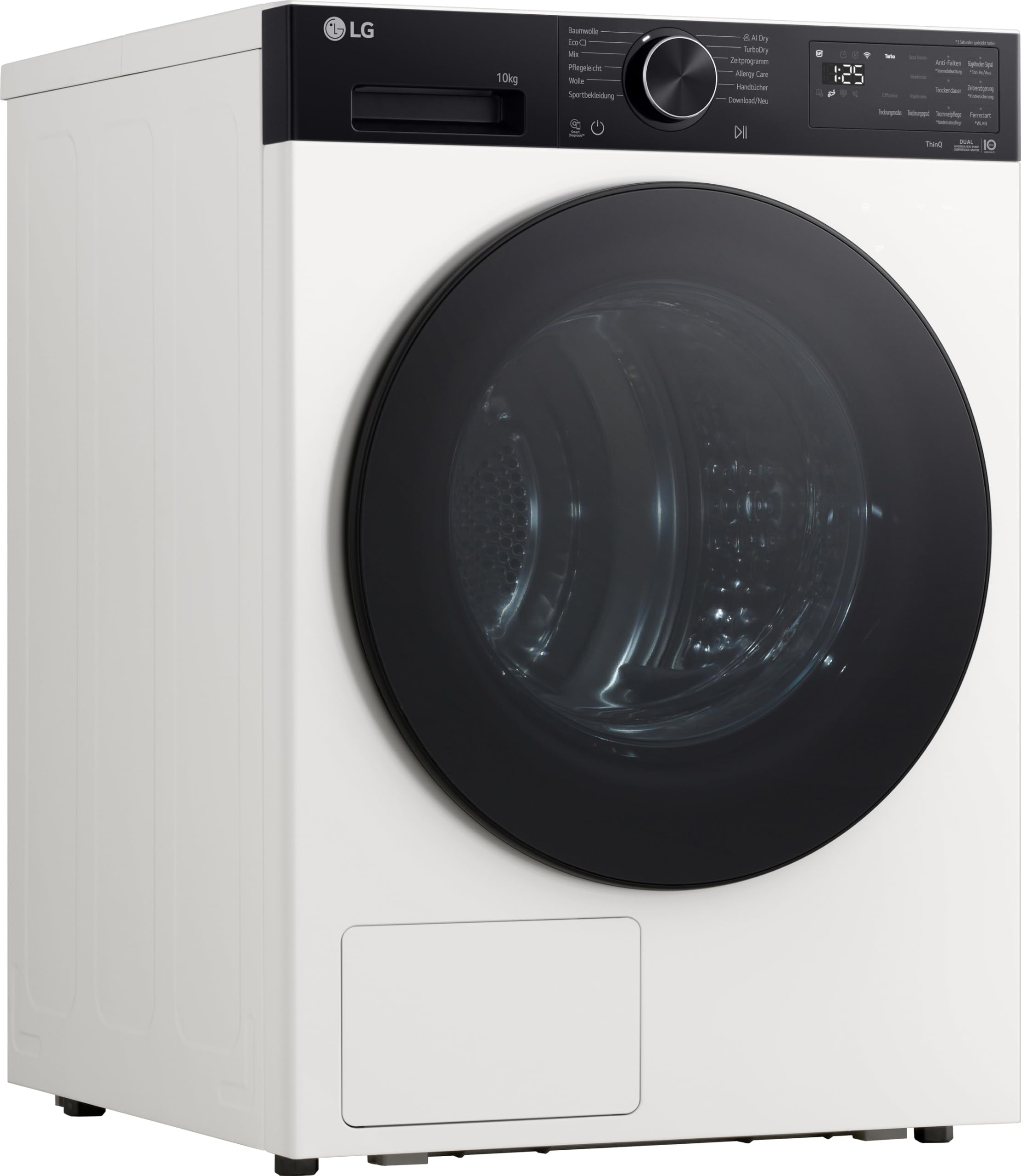 LG RT10X7P Wärmepumpen-Trockner (10 kg, Energieklasse C) mit AI Dry, TurboDry, selbstreinigendem Kondensator und ThinQ, Weiß