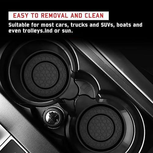 Miniatura 3 de UGSHY 2 posavasos para automóvil, 2.75 pulgadas, línea de panal 3D de PVC, antideslizante, a prueba de polvo, decoración de portavasos de control