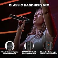 Vista 4 de Phenyx Pro Sistema de micrófono inalámbrico, juego de micrófono inalámbrico VHF de 4 canales con 2 portátiles/2 bodypacks/2 solapas/2 auriculares