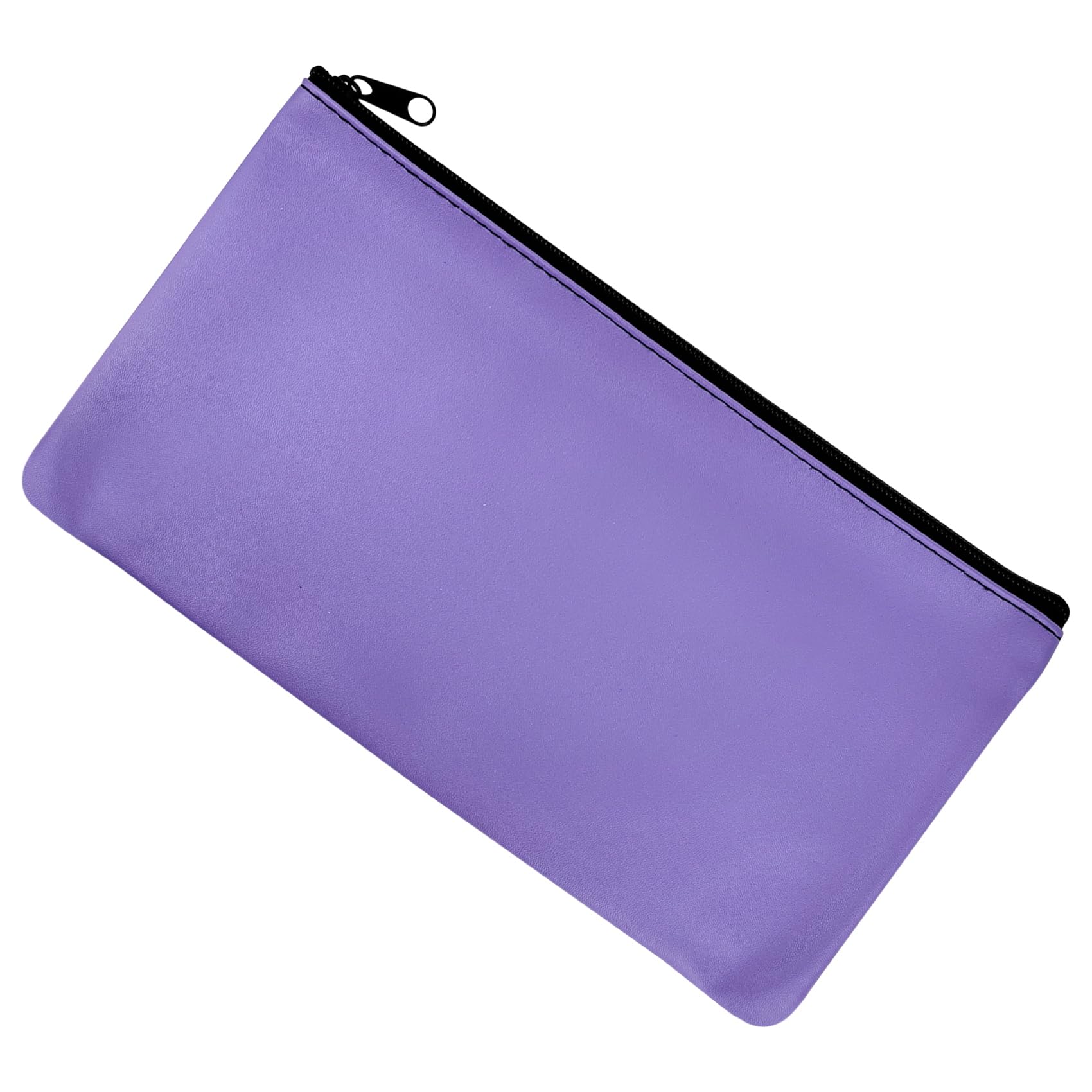 2 Pcs Money Bag with Zipper, 11x6 Inches Cash Wallet, Check Wallet, Receipt Organizer, Zippered Pouches for Cash Check Receipt Cosmetics (Purple)