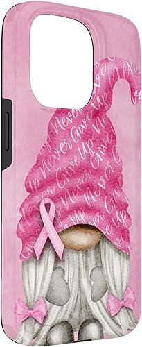 Miniatura 33 de iPhone 15 - Soporte rosa contra el cáncer con gnomo para el caso de concientización sobre el cáncer de mama