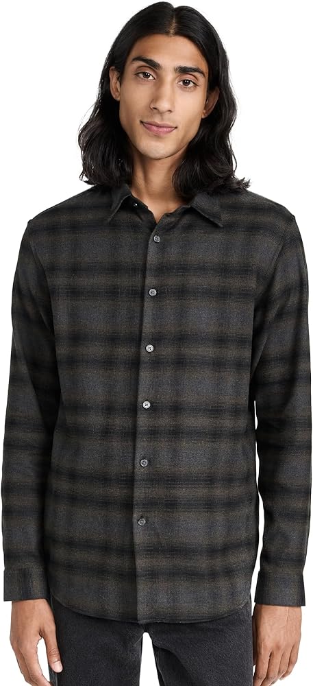 Theory メンズシャツ　Wool PL Flannel Irving T A Amazon.com: Theory Men's Irving Soft Plaid Shirt, Hunter Green
