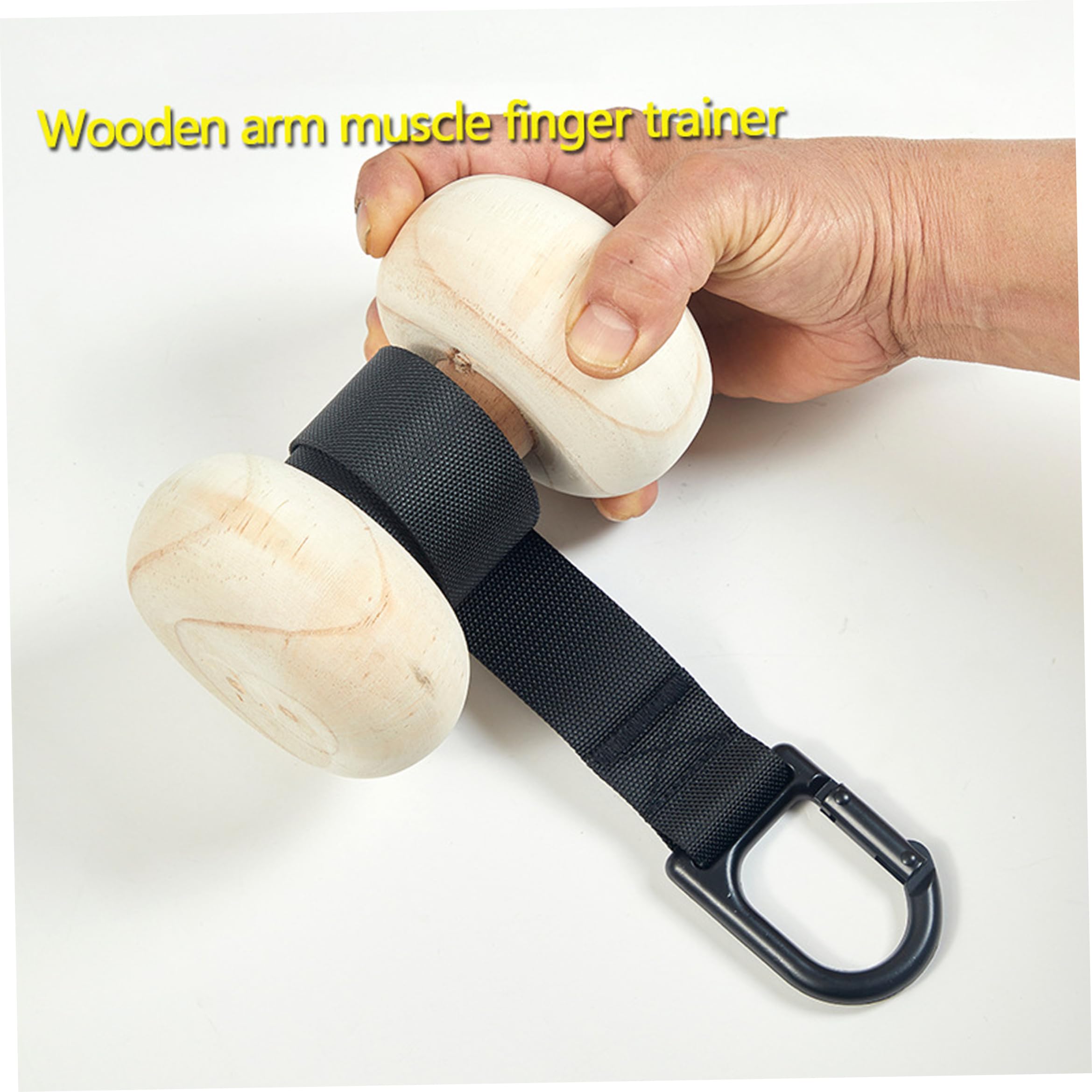 Ejercitador de antebrazo, rodillo de muñeca para ejercitador de antebrazo, dispositivo de fortalecimiento de muñeca ajustable con mango de madera natural y ganchos de metal, entrenamiento de fuerza d