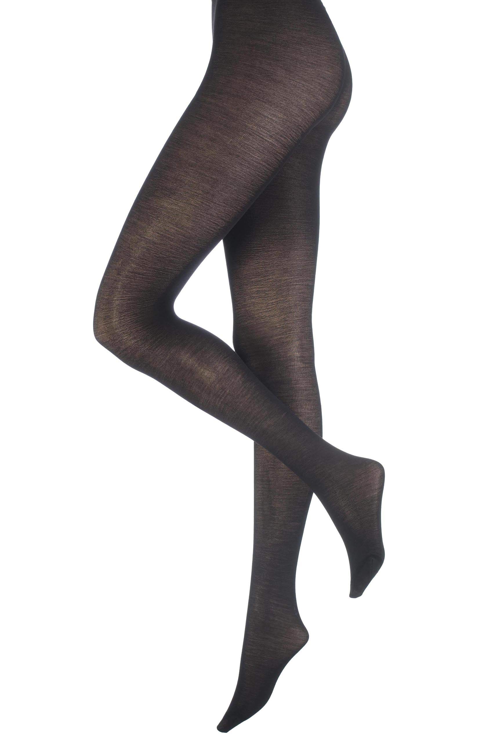 Trasparenze Women's Black 1 Pair Jennifer Merino Wool Tights In 7 Colours - Maxi