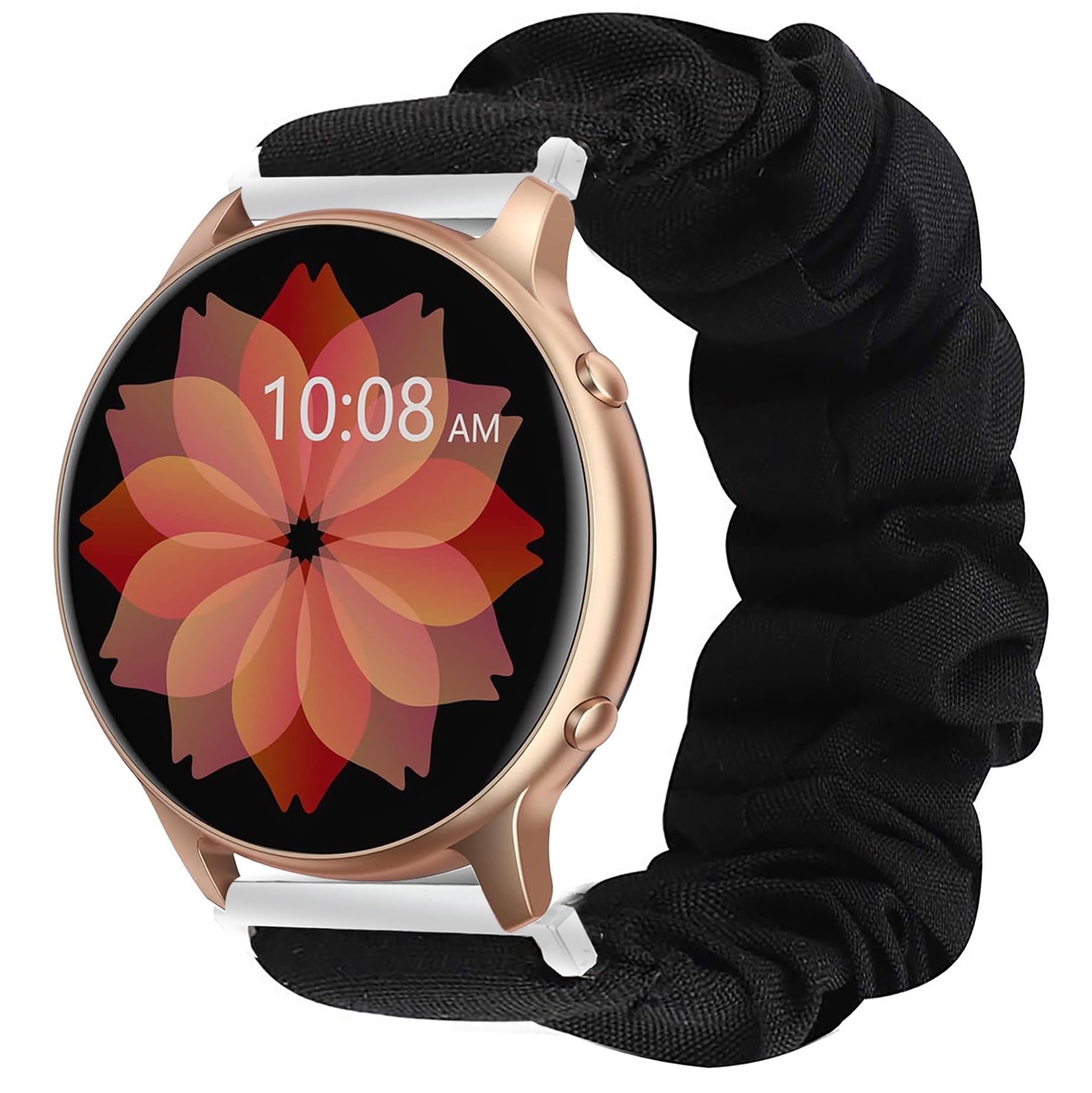 Compatible with TUYOMA Smartwatch Bands Lamshaw 22mm Fabric Elastic Scrunchie Elastic Women Cute Replacement Straps Compatible for TUYOMA