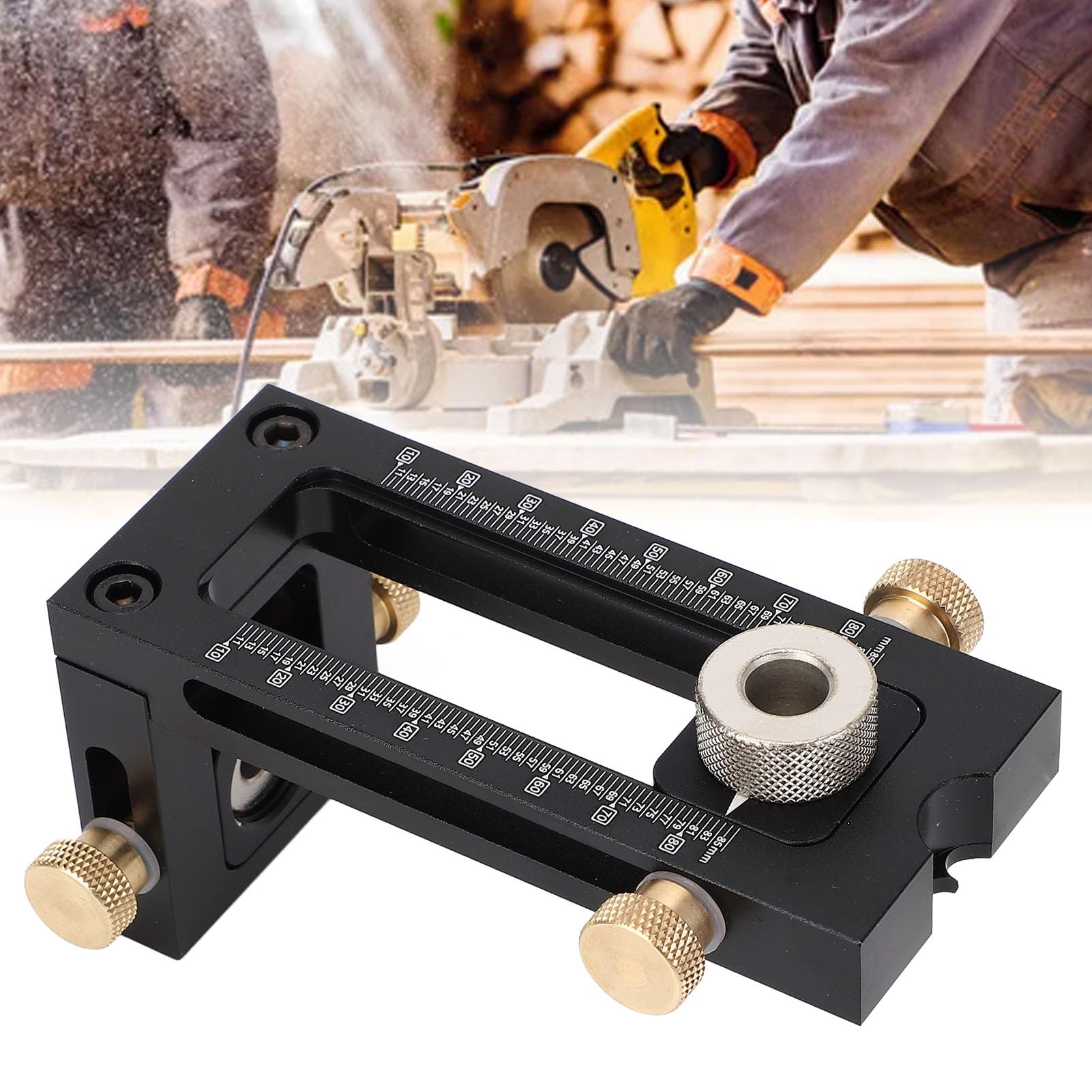 Verstelbare schroefmal 2 in 1 Cross Deuvelboorgeleiderset Houtbewerking Boren Puncher Locator Pocket Hole Jig (Set B