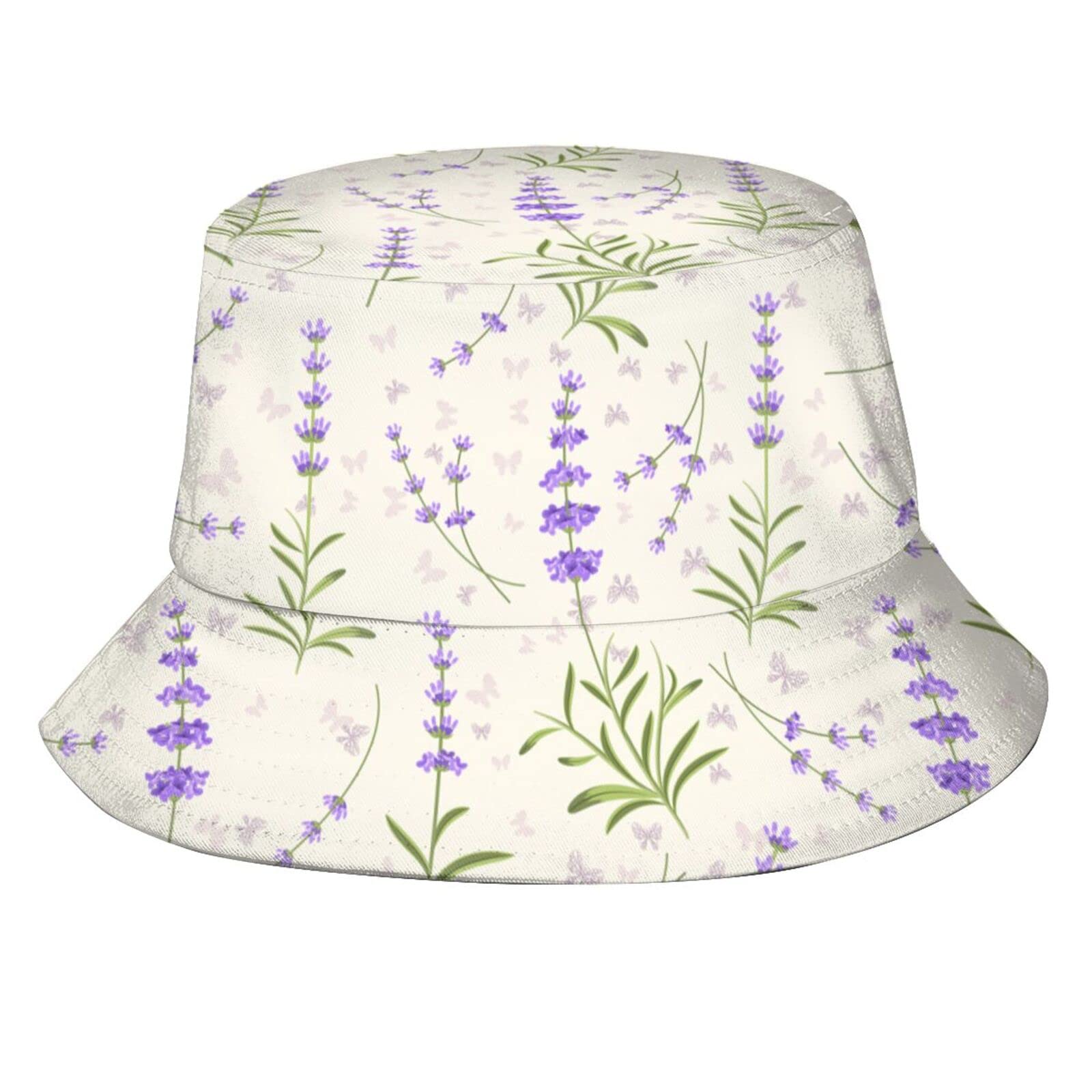 AOOEDM Unisex Lavender Bucket Hat, Summer Beach Sun Hat Fisherman Hats for Women Men Teens, Packable Outdoor Cap