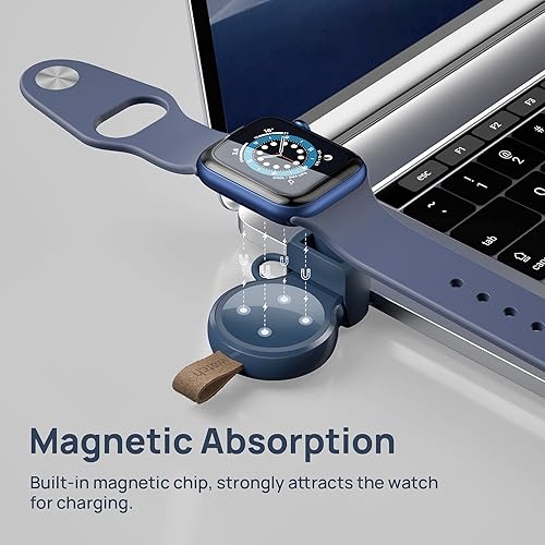 Miniatura 3 de NEWDERY - Cargador para reloj Apple Watch, USB, inalámbrico, portátil, ligero, magnético, carga rápida para Apple Watch Series SE, 7, 6, 5, 4, 3, 2,