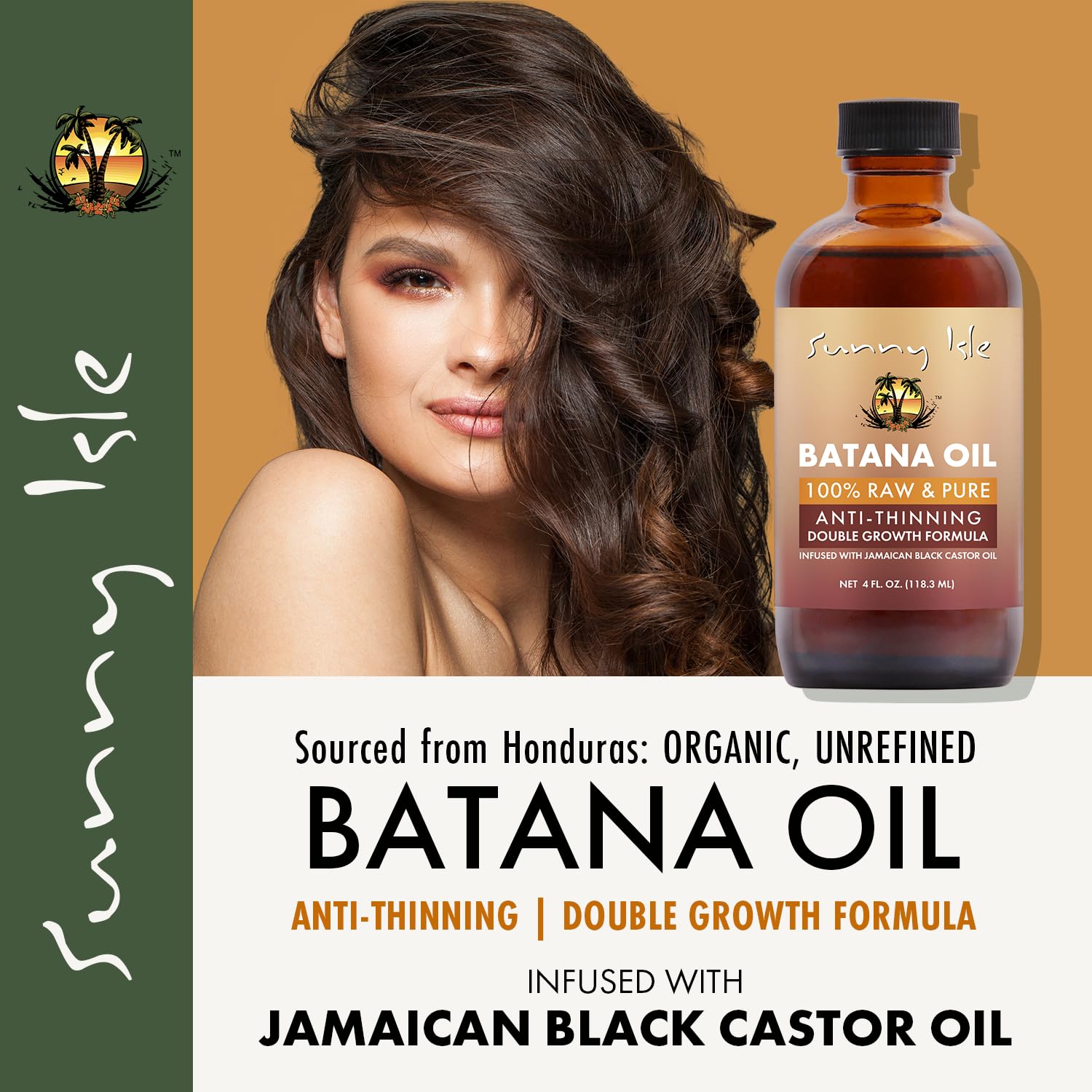 Sunny Isle Batana Oil Infused with Jamaican Black Castor Oil 4oz | Anti-Thinning Formula - Image 2