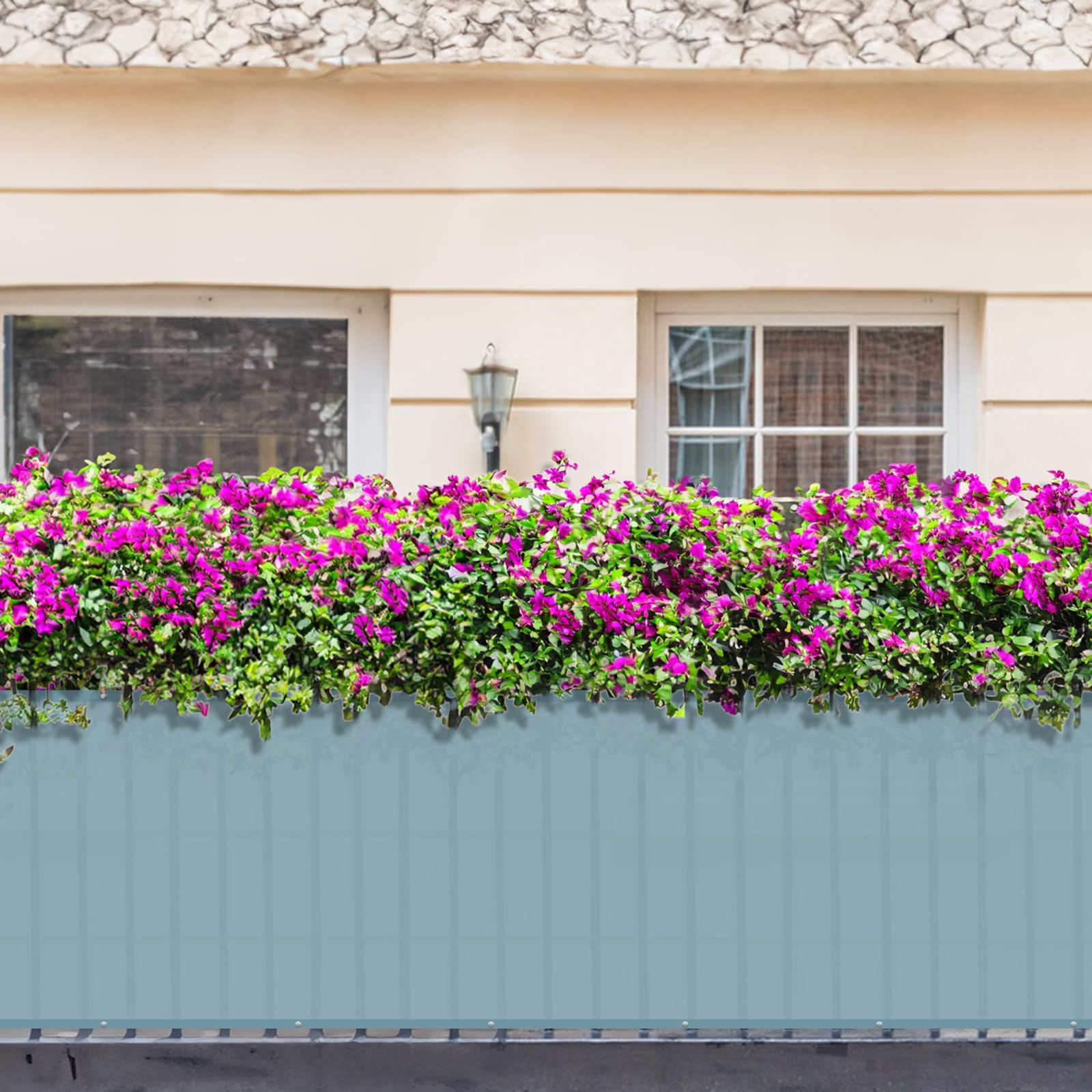 Sunnylaxx Frangivisto Balcone per Protezione 90x300 cm,Schermo Privacy,Recinzione Copertura per Privacy Balcone PES,per Balcone Giardino terrazza,con Occhielli e Fascetta, Blu Chiaro
