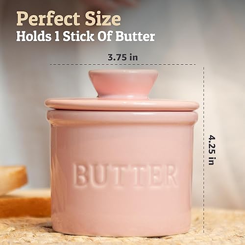 Miniatura 5 de PriorityChef - Mantequilla con tapa, mantequilla untable bajo demanda, mantequilla francesa para dejar en la encimera con línea de agua, plato de