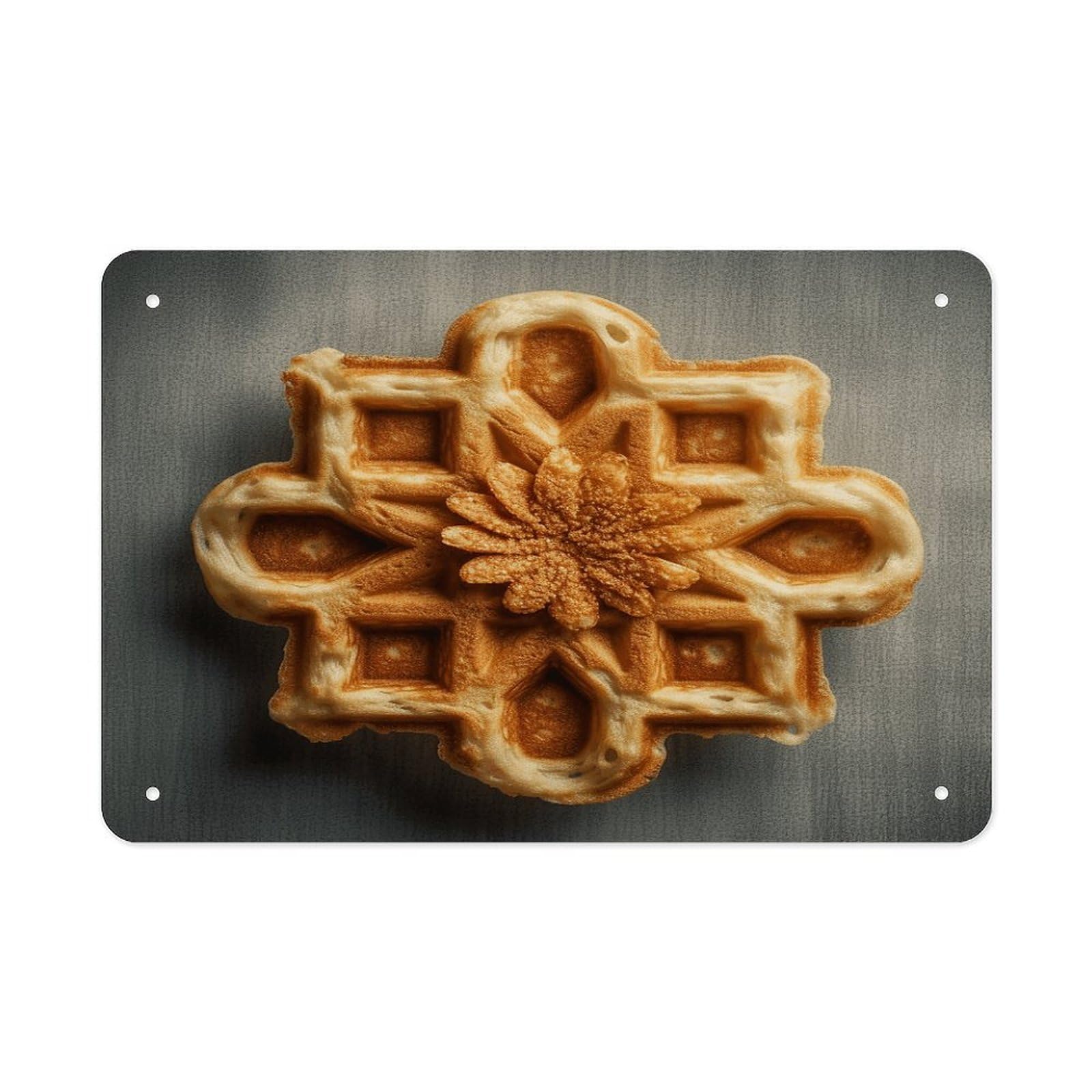 Fodpand Style Flower Shaped Waffles Wall Art Metal Signs Tin Sign
