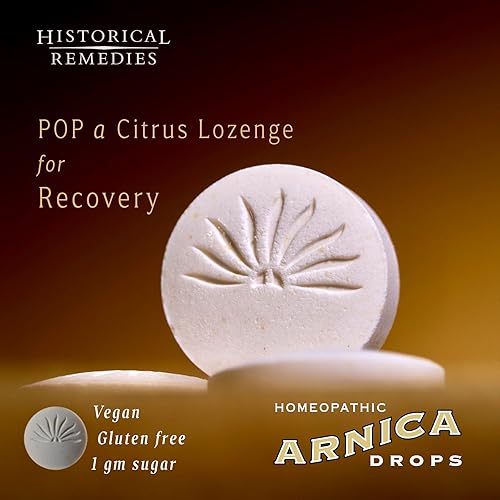 Miniatura 3 de Gotas de árnica (paquete de 3) Remedio homeopático de primeros auxilios para lesiones, dolor muscular y fatiga Sabor orgánico a mandarina, vegano