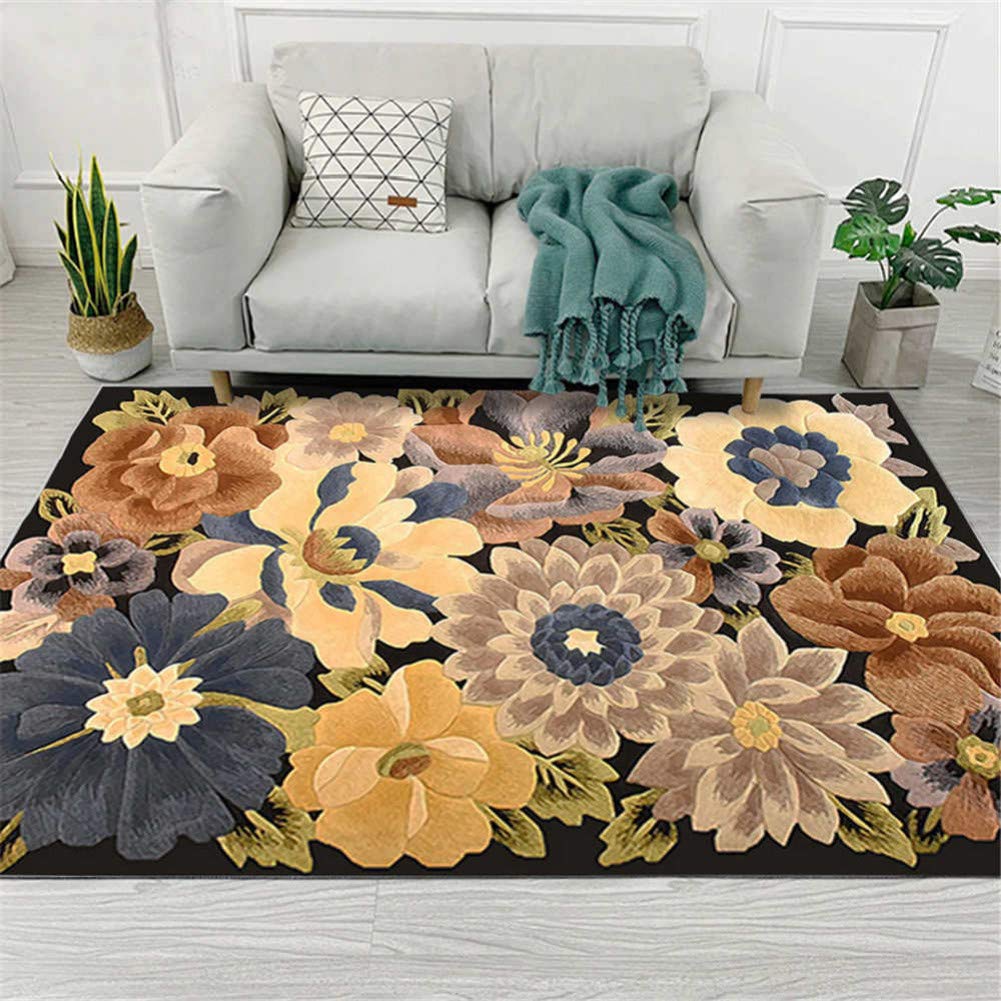 ALQDTFlower Art Carpet For Living Room Bedroom Anti-slip Floor Mat Fashion Kitchen Carpet Area Rugs,No-07,50x80cm
