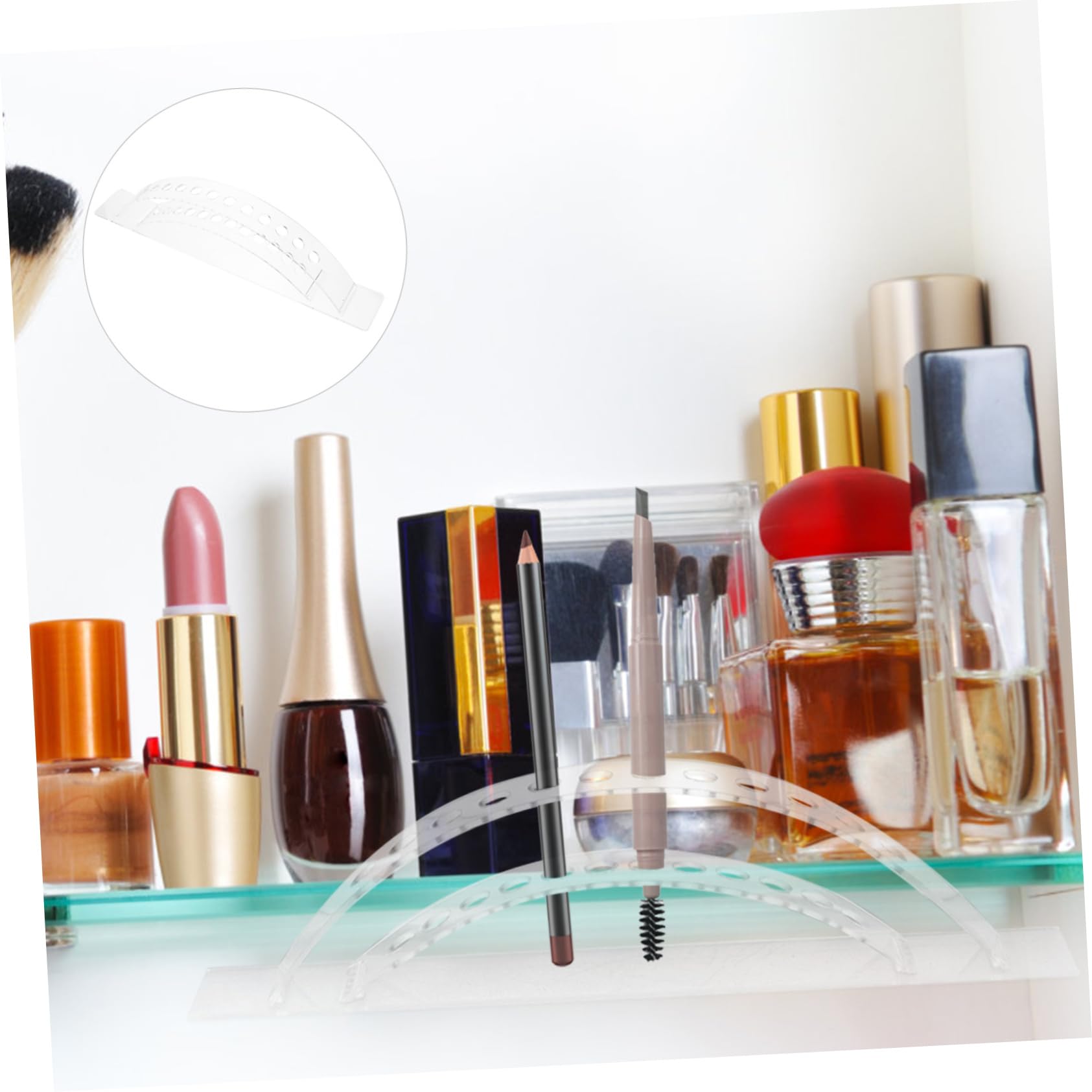 Baluue 4piezas Soporte Acrílico Para Lápices De Maquillaje Organizador De Pinceles y Lápices De Cejas Diseño Arqueado Para Escritorios y Mesas De Maquillaje Compartimentos