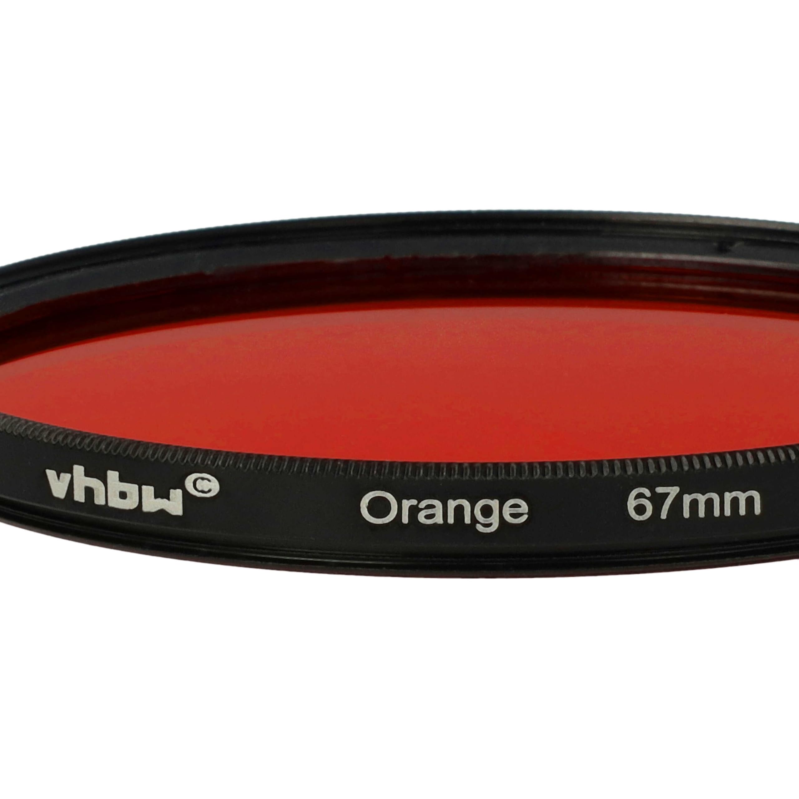 vhbw uniwersalny filtr kolorowy 67 mm pomarańczowy pasujący do obiektywu aparatu Canon, Casio, Pentax, Olympus, Panasonic, Sony, Nikon, Fuji/Fujifilm