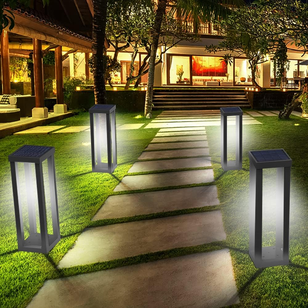 CORESLUX Solar Post Cap Light Lamp Outdoor Floor Lamp, Super Bright Solar Outdoor Lights Waterproof Landscape Path Lights for Garden Yard Walkway 2 Pack