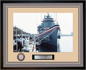 USS PAPAGO ATF-160 Framed Navy Ship Photo 136ATF160Grey
