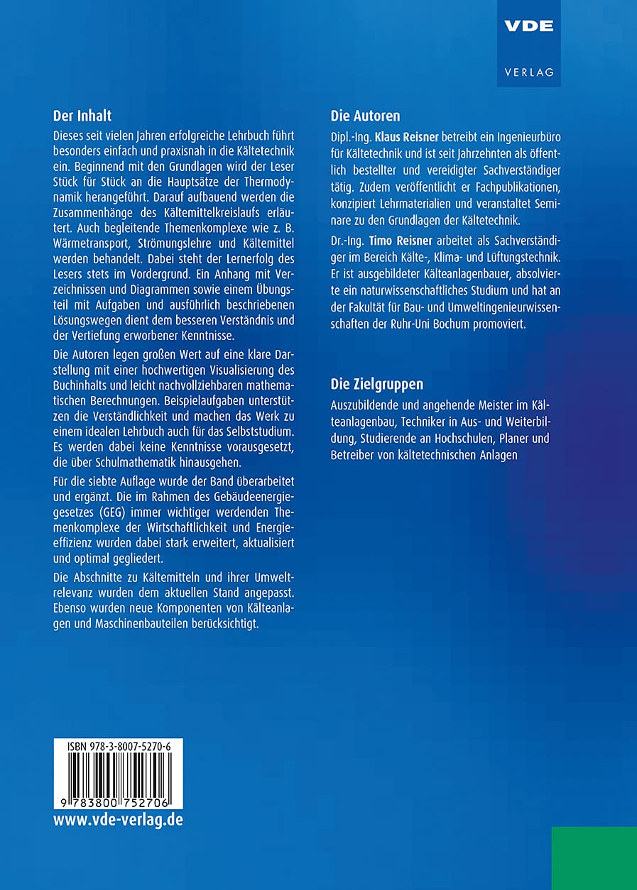 Fachwissen Kältetechnik: Eine Einführung für die Aus- und Weiterbildung mit Aufgaben und Lösungen