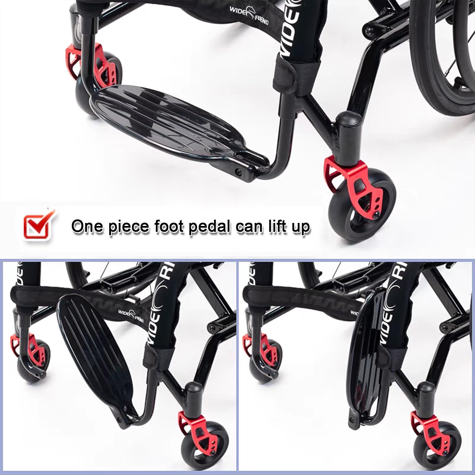 Silla de ruedas manual ligera todo terreno, portátil, plegable, autopropulsada, deportiva, para adultos, ruedas grandes para usuarios discapacitados