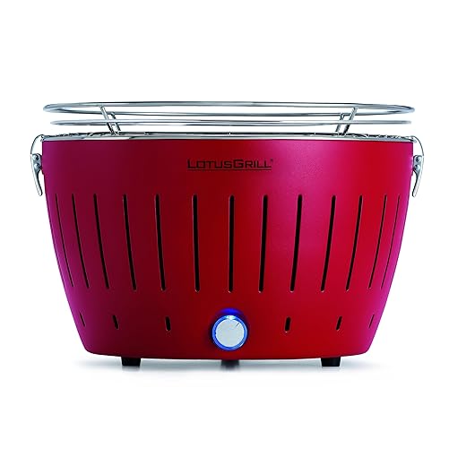 LotusGrill G-RO-34 - Barbacoa de carbón sin humo 35 x 26 x 23.4 , color rojo