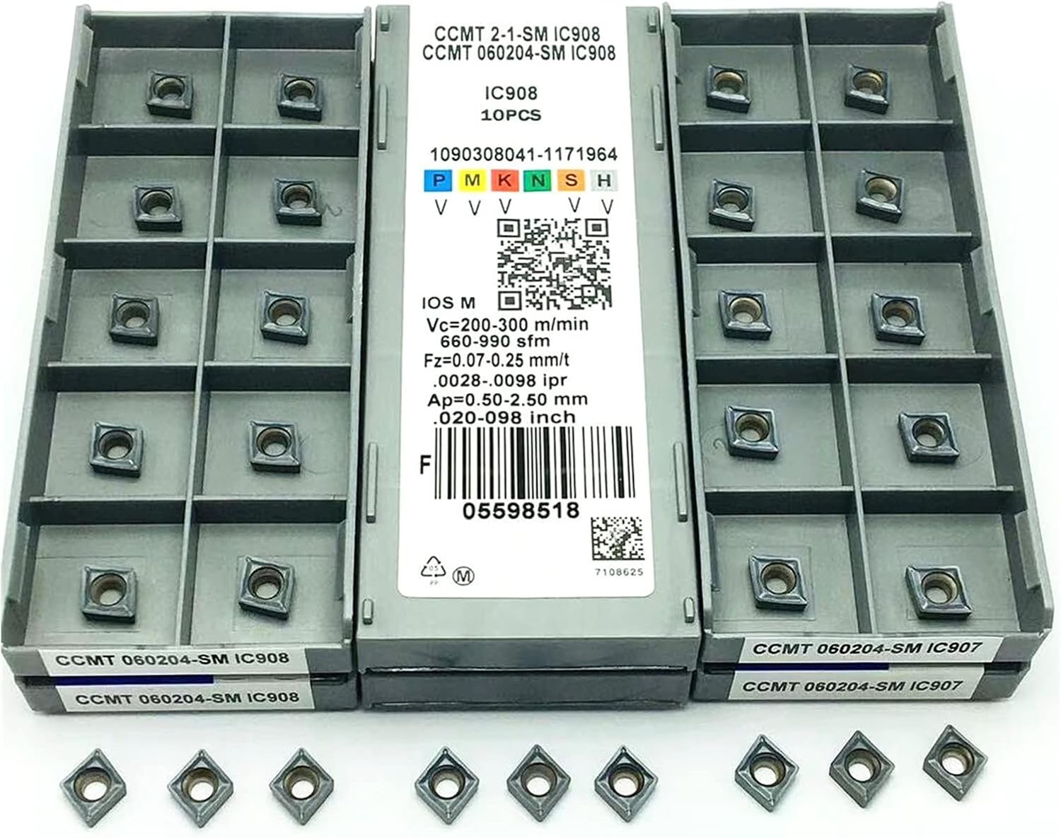 Carbide Tool CCMT060204 SM IC907 IC908 CCMT060208 Internal Turning Tool CCMT060204 Carbide Insert Turning Tool Turning Tool (Angle : CCMT060208 SM IC907, Insert Width(mm) : 10PCS(1box))