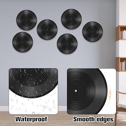 Miniatura 4 de Paquete de 6 discos de vinilo en blanco, cubierta de álbum de CD falsos de 12 pulgadas, kit de collage de pared de vinilo vintage, discos