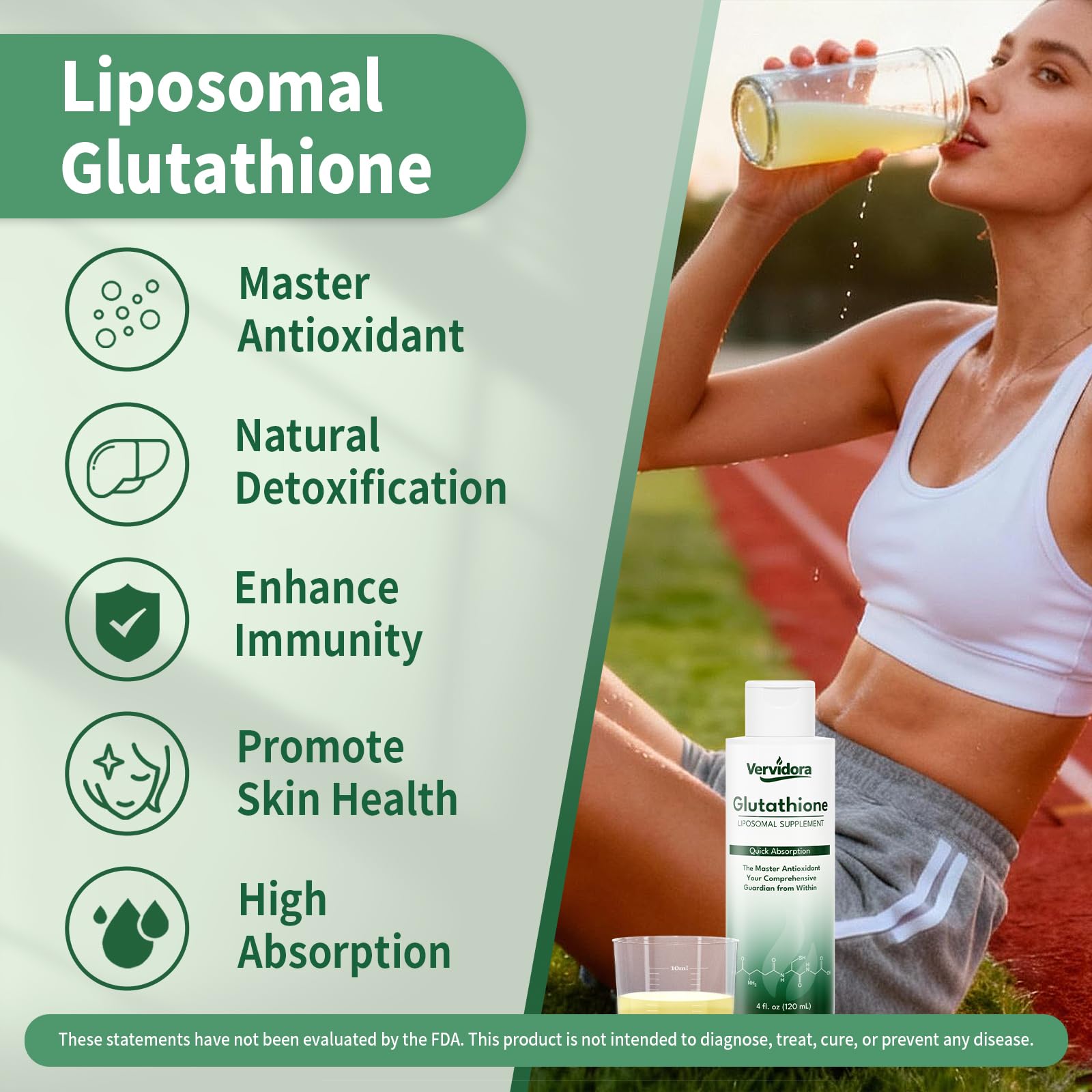 Amazon.com: Vervidora Liposomal Glutathione, High Absorption Liquid  Glutathione Supplement, Support Natural Detoxification, Antioxidant, Improve  Skin Health, Enhance Immunity, 4 Fl Oz : Health & Household