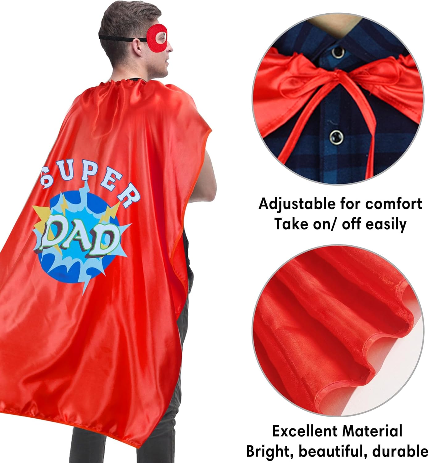 D.Q.Z Adults Superhero Cape and Mask for Women Mom Gifts Super Hero Costume Birthday Family Day Party - Image 5
