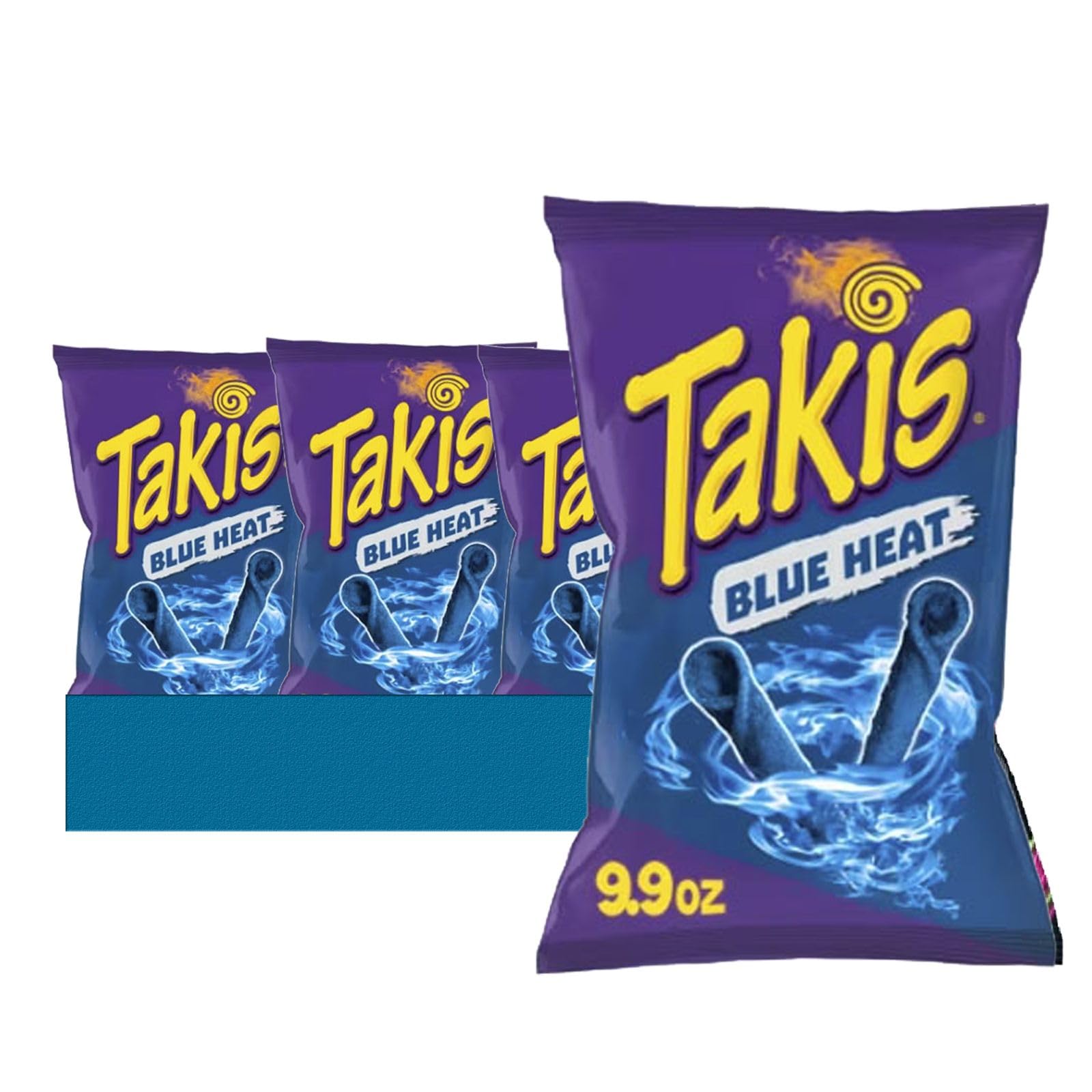 TakisLavinia Essentials Bundle: 6-Pack of Blue Heat Sharing Size Bag, Hot Chili Pepper Rolled Tortilla Chips 9.9 oz Bag + 1 Utility Prop