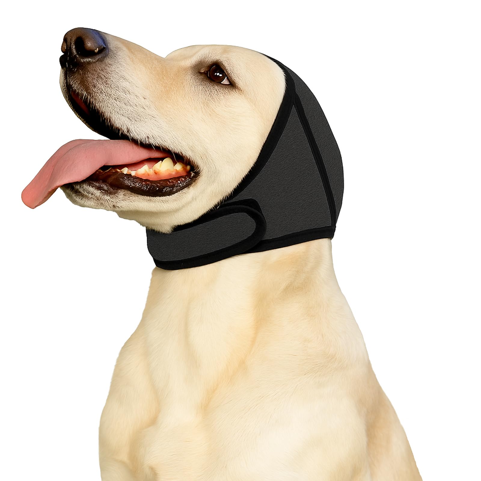AkoSlale Dog Headband & Snood for Anxiety Relief Calming Ear Wrap for Ear Hematoma Protection Noise Cancelling Pet Hat for Grooming Drying