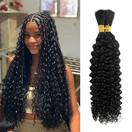 Curly Human Braiding Hair for Boho Braids Bohemian Water Wave