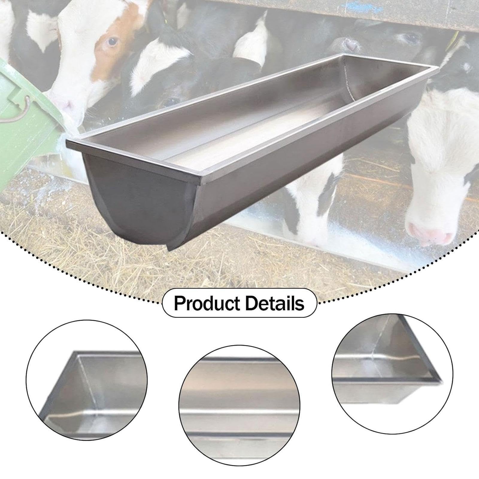 Mangiatoia per capre in Acciaio Inox, Grande capacità, Resistente, per Bestiame, abbeveratoio per Alpaca, maiali, Cervi, capre, Mucche