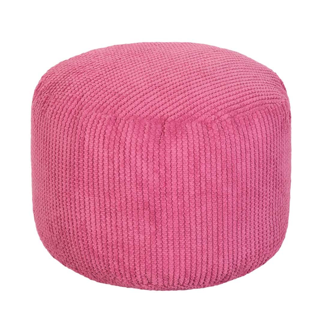 Loft 25 Sacchetto di Fagioli Sgabello Piede Bolla Rotonda | Poggiagambe velluto a coste per Interni da Soggiorno | Pouf dal Design Ergonomico per Adulti | Comodo e Durevole (Rosa)
