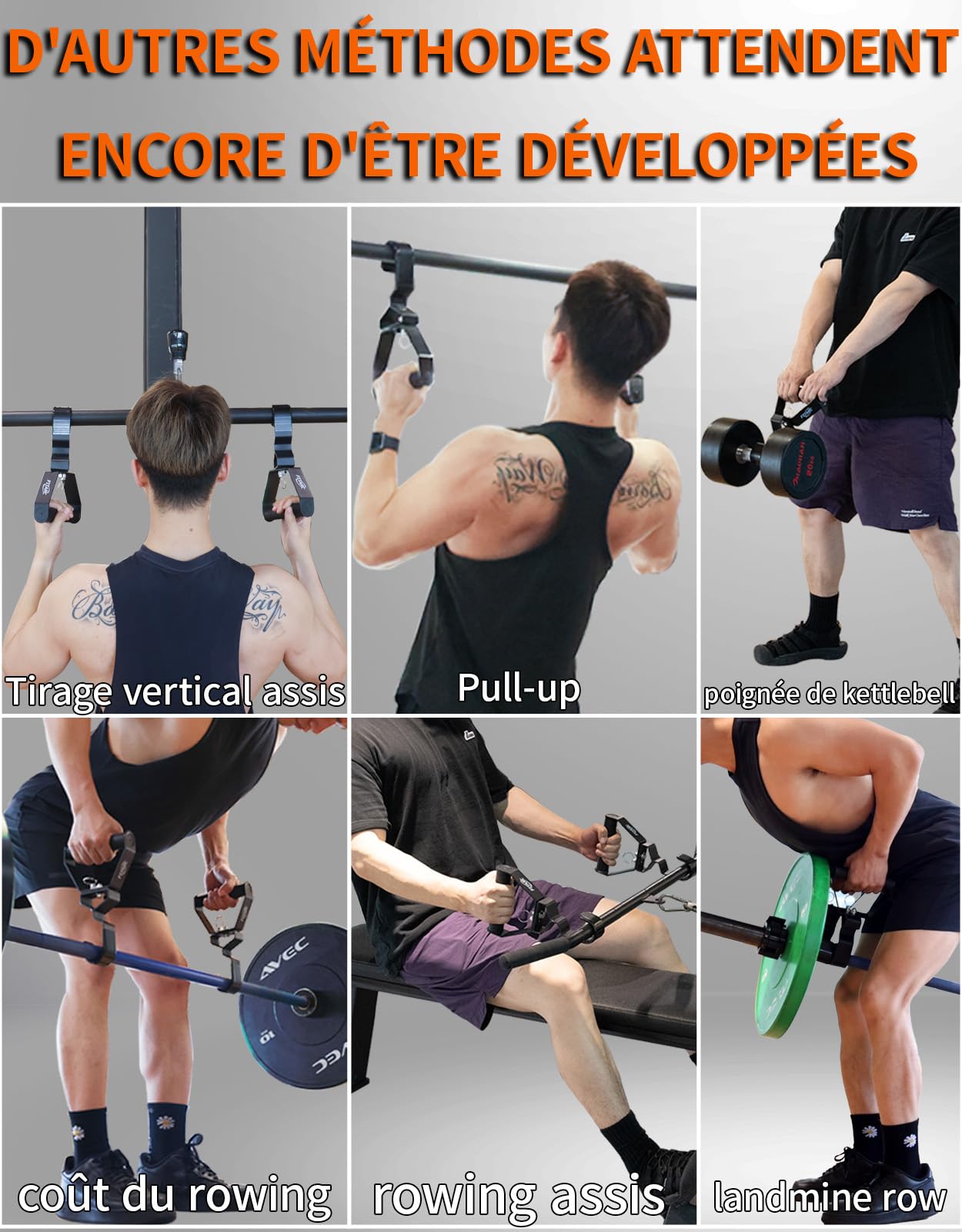 Fitarc Poignée de Traction à Angle Réglable - 12 Niveaux, Professionnelle pour Aviron et Soulevé de Terre - Adaptée aux Poignets, 2