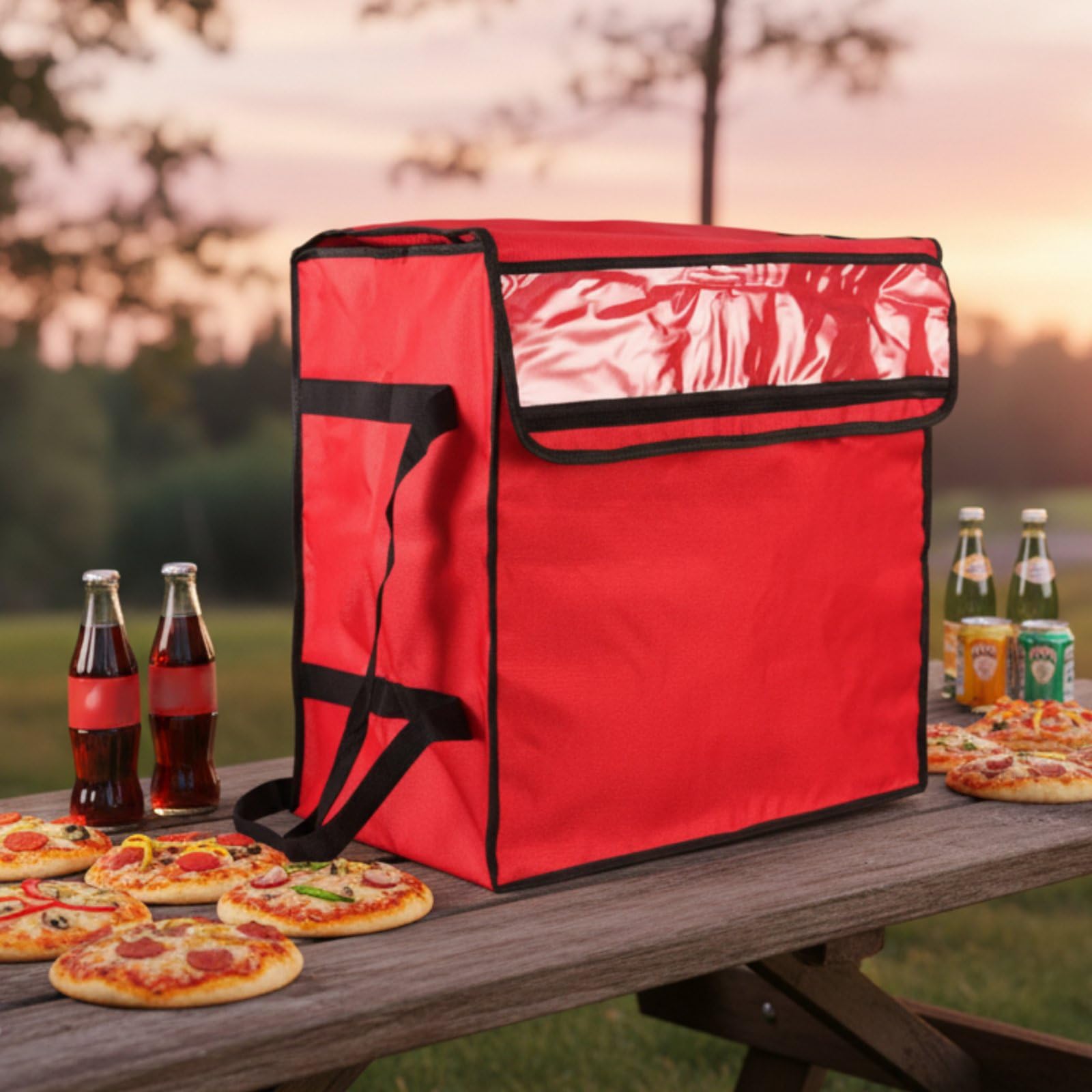 F Fityle Carrier Bolsa Térmica de Reparto Bolsa de Comida Bolso Aislante Portapizzas Acceso Rápido y Gran Capacidad para Múltiples Cajas Adecuada para