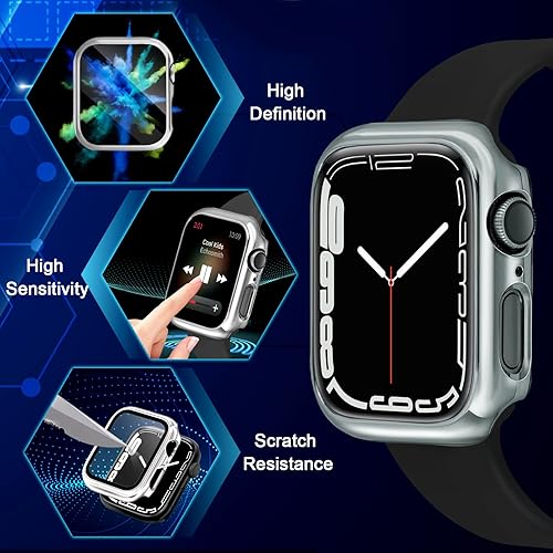 Miniatura 6 de ORIbox Funda rígida de policarbonato con protector de pantalla de vidrio templado compatible con Apple Watch Series 3 y Apple Watch Series 2,