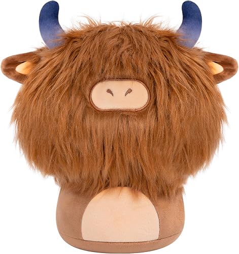 Mewaii Almohada de peluche de hongos de 8 pulgadas, almohada de peluche suave de vaca, almohada blanda de peluche Kawaii de las tierras altas,