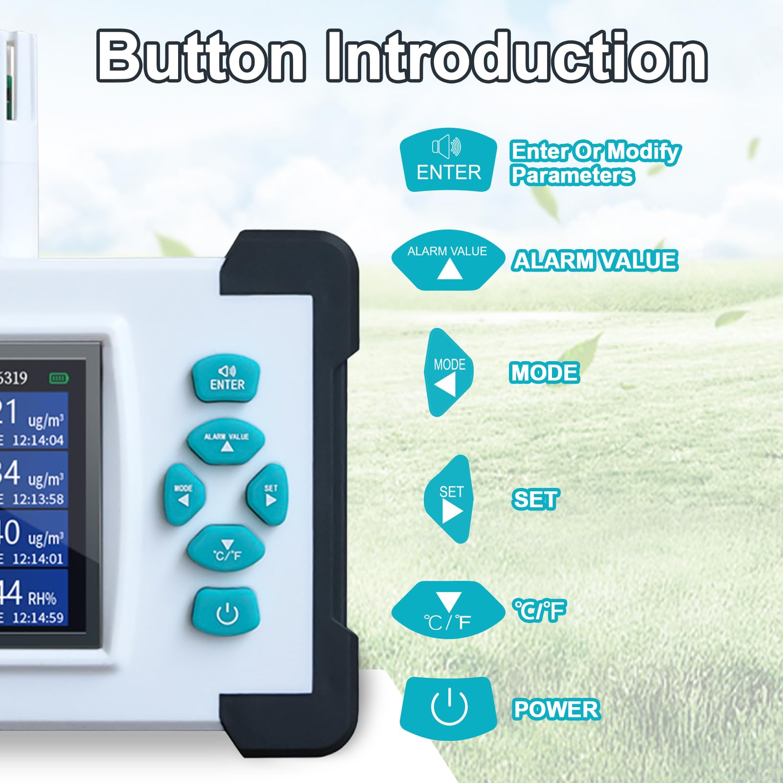 Detecta la cantidad y calidad de PM0.3/2.5/10 um tamaño de partícula dustAir Quality Monitor Contador de partículas de polvo, alta sensibilidad de 3 canales PM0.3/2.5/10 um