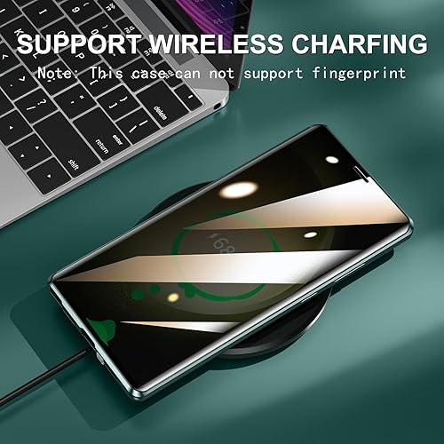 Miniatura 7 de Jonwelsy Funda antiespía para Samsung Galaxy S23 Ultra, cubierta de vidrio templado de privacidad frontal y trasera de 360 grados, pantalla
