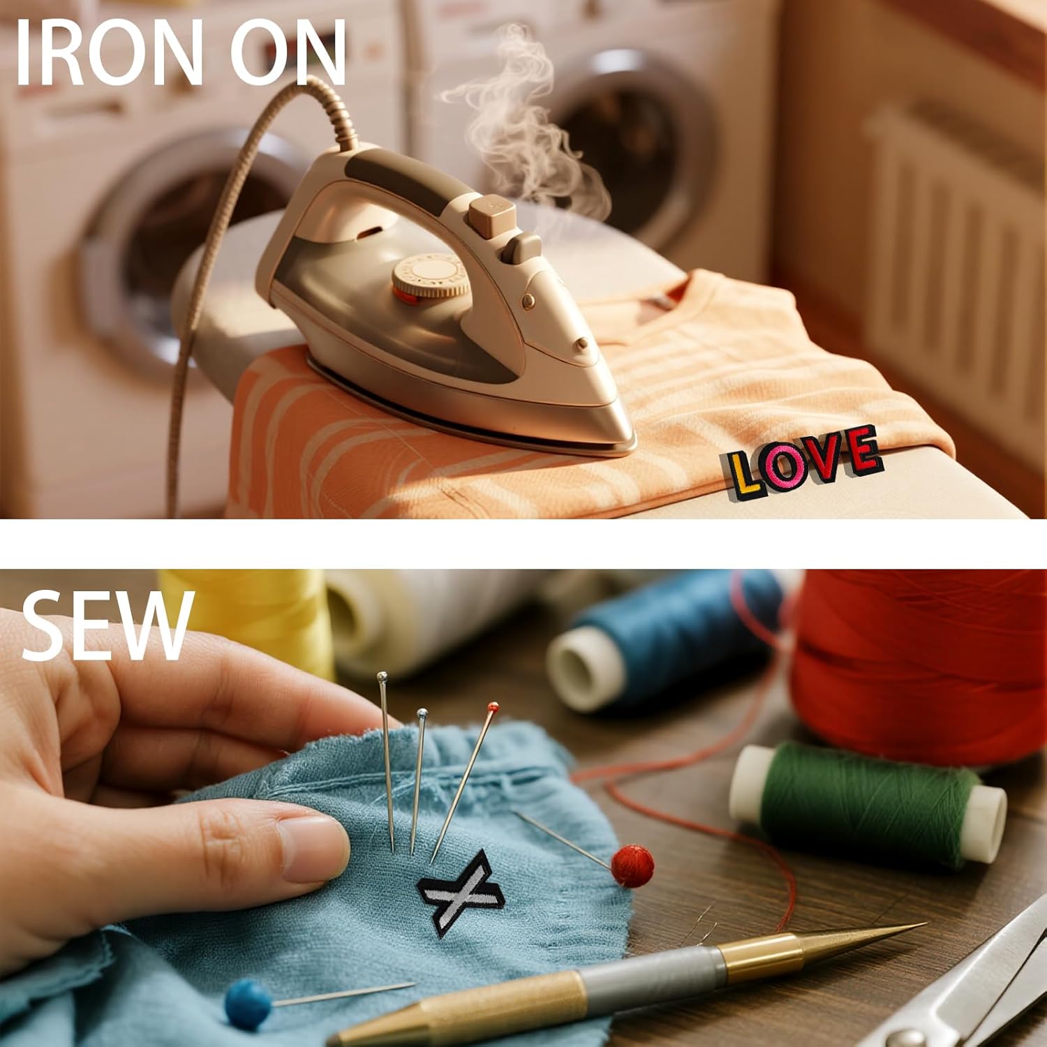 104pcs Colorful Iron on Letters Patches, Embroidery Fabric Letters Applique Patch for Clothing, Jackets, Jeans, Hats, Backpacks, Socks - Image 6