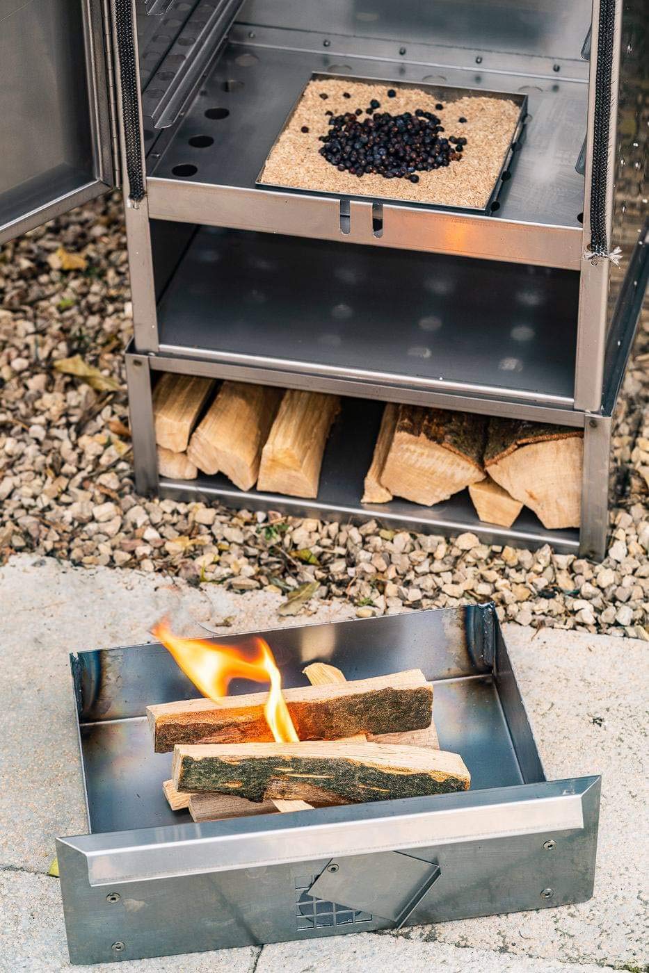 Smoki - Forno affumicatore in acciaio inossidabile, 150 x 39 x 33 cm