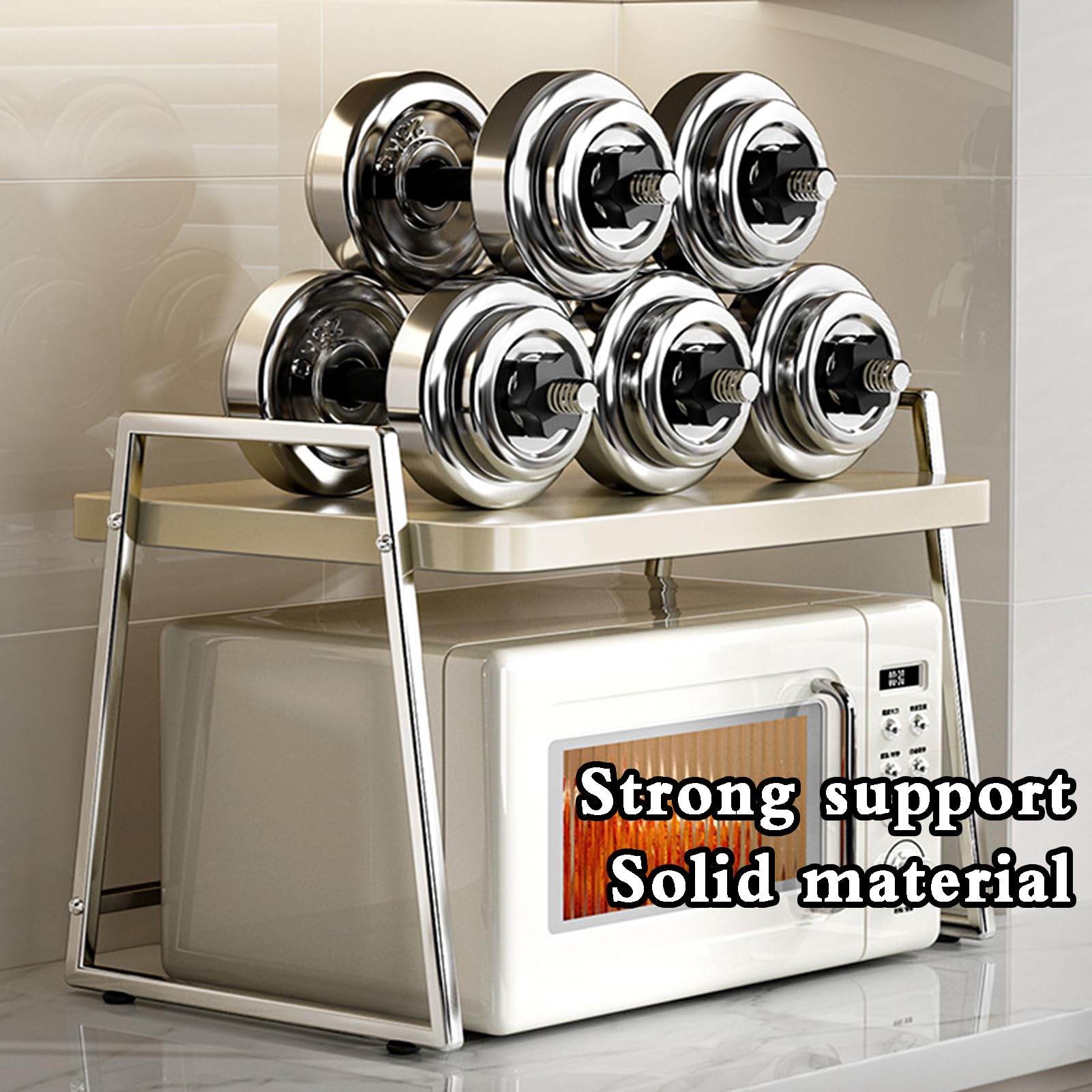 kuchenka mikrofalowa， 2-poziomowy metalowy stojak piekarski Blat kuchenny Organizer do