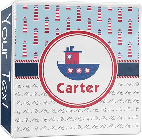 Light House & Waves - Carpeta con 3 anillas, 2 pulgadas (personalizada)