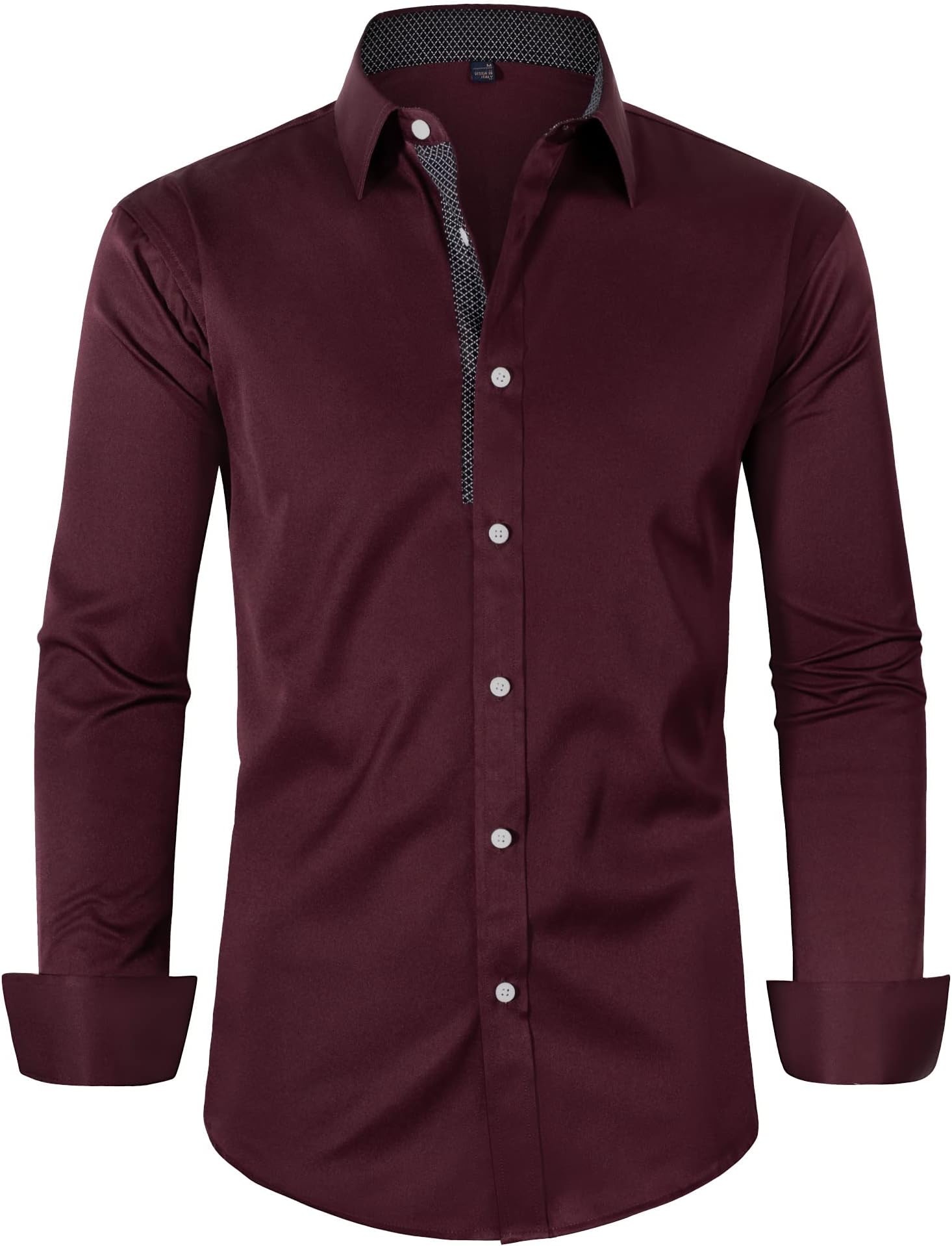 Alimens & GentleMen's Dress Shirts Long Sleeve Wrinkle-Resistant Casual Button Down Shirt