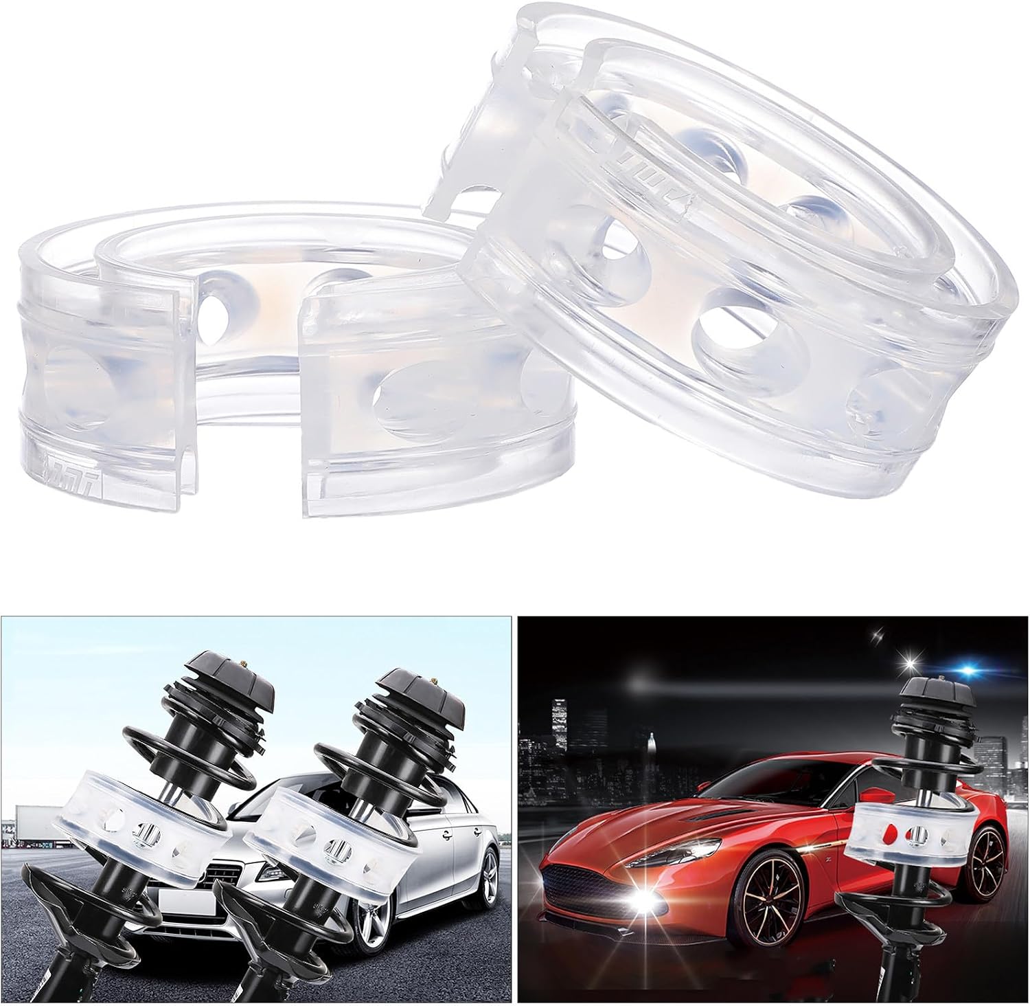 Garneck 2pcs Car Spring Buffers Shock Absorber Cushion Rubber Comfortable Driving Easy to Install Automotive Suspension Replacement Parts