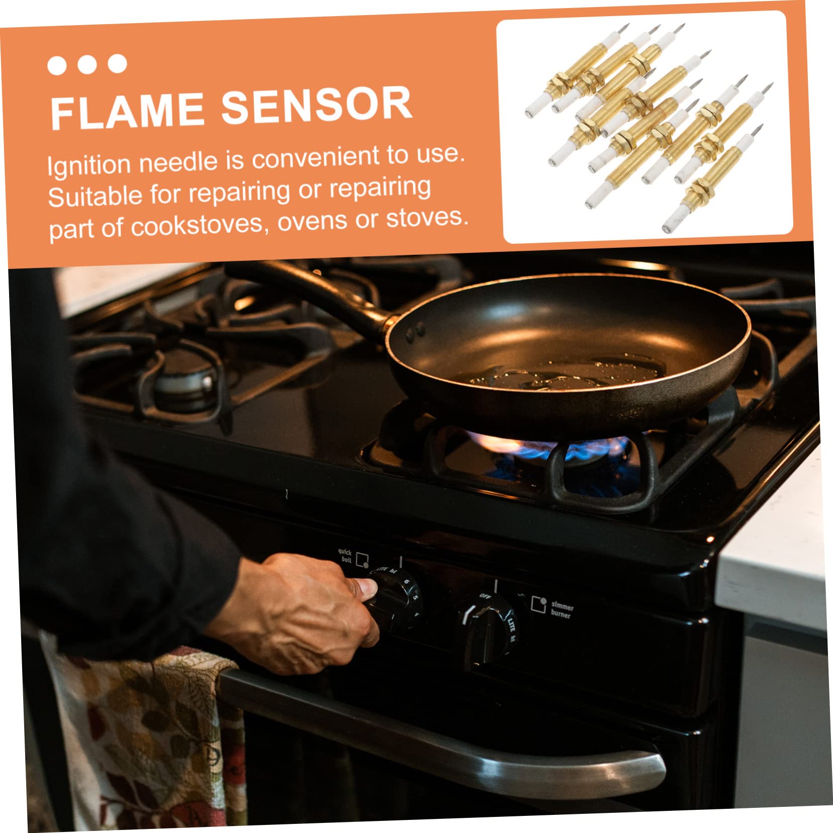 FUNOMOCYA Universal Copper Sleeve Igniter Needle Kit 10pcs Replacement for Grill Spark Ignition Gas Fireplace Igniter