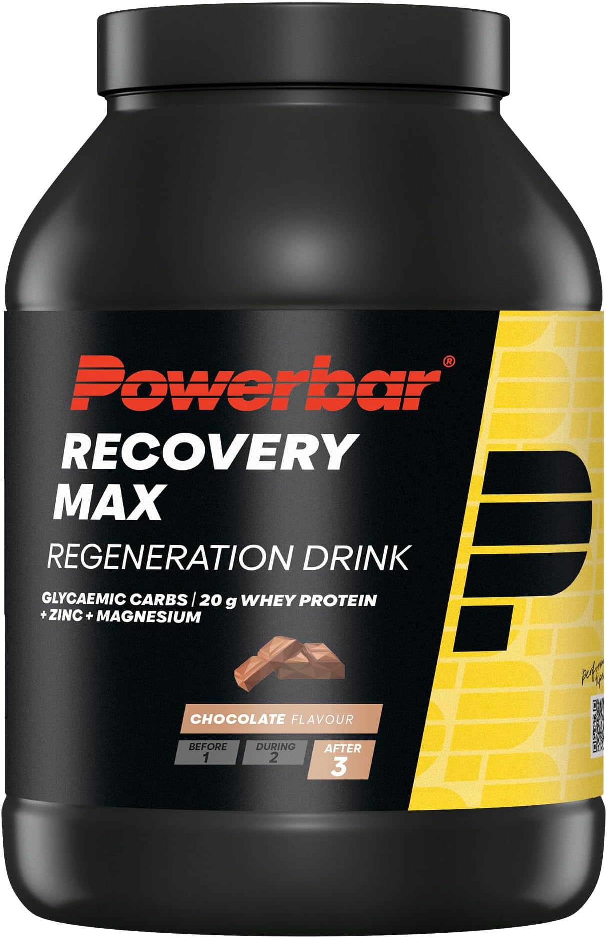 Recovery Max - Chocolate - 1144g - Regeneration Whey Drink with Carbohydrates - Magnesium - Zinc