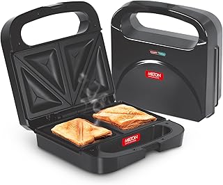 Milton Sandwich Maker HSM011, Sandwich Griller and Toaster, 750 Watt Sandwich Maker Electric Griller for Home, Non Stick Coated Dual Grill Sandwich Plates for Sandwiches, 2 Year Warranty, Black