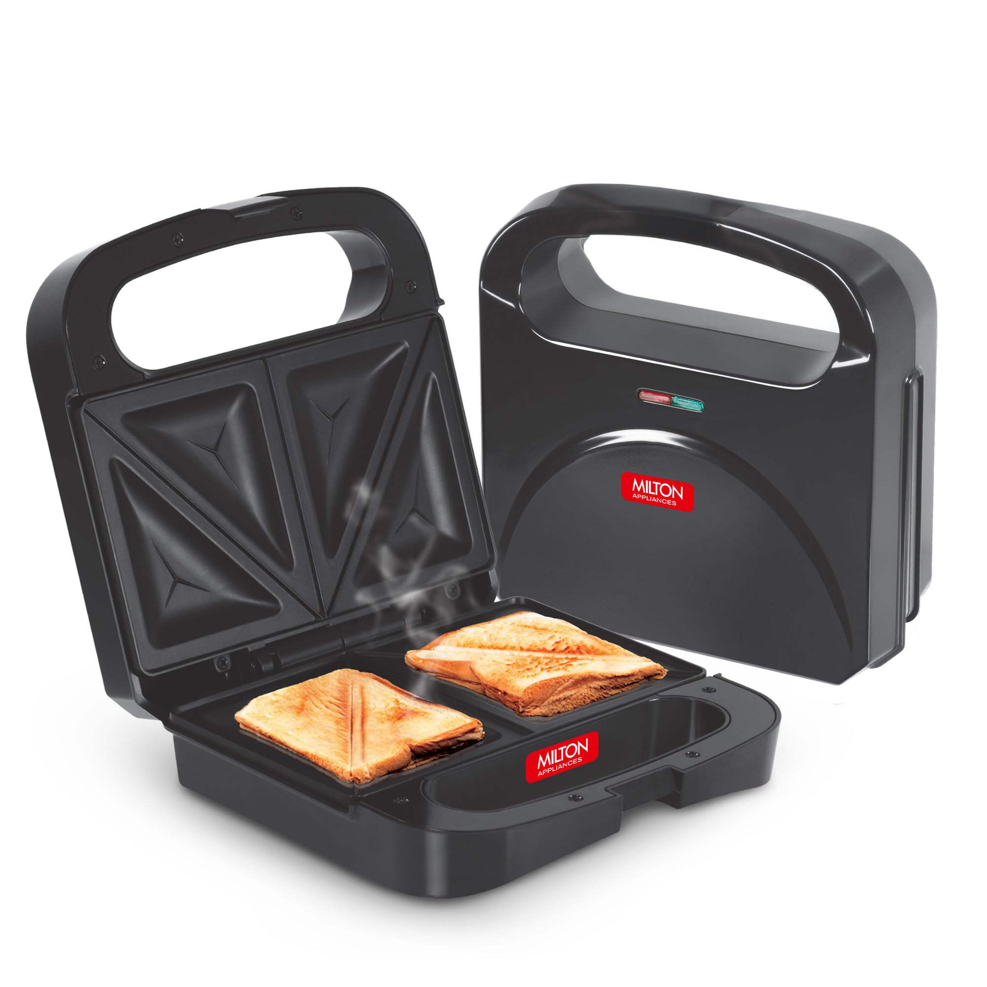 Milton Sandwich Maker HSM011, Sandwich Griller and Toaster, 750 Watt Sandwich Maker Electric Griller for Home, Non Stick Coated Dual Grill Sandwich Plates for Sandwiches, 2 Year Warranty, Black-image-15